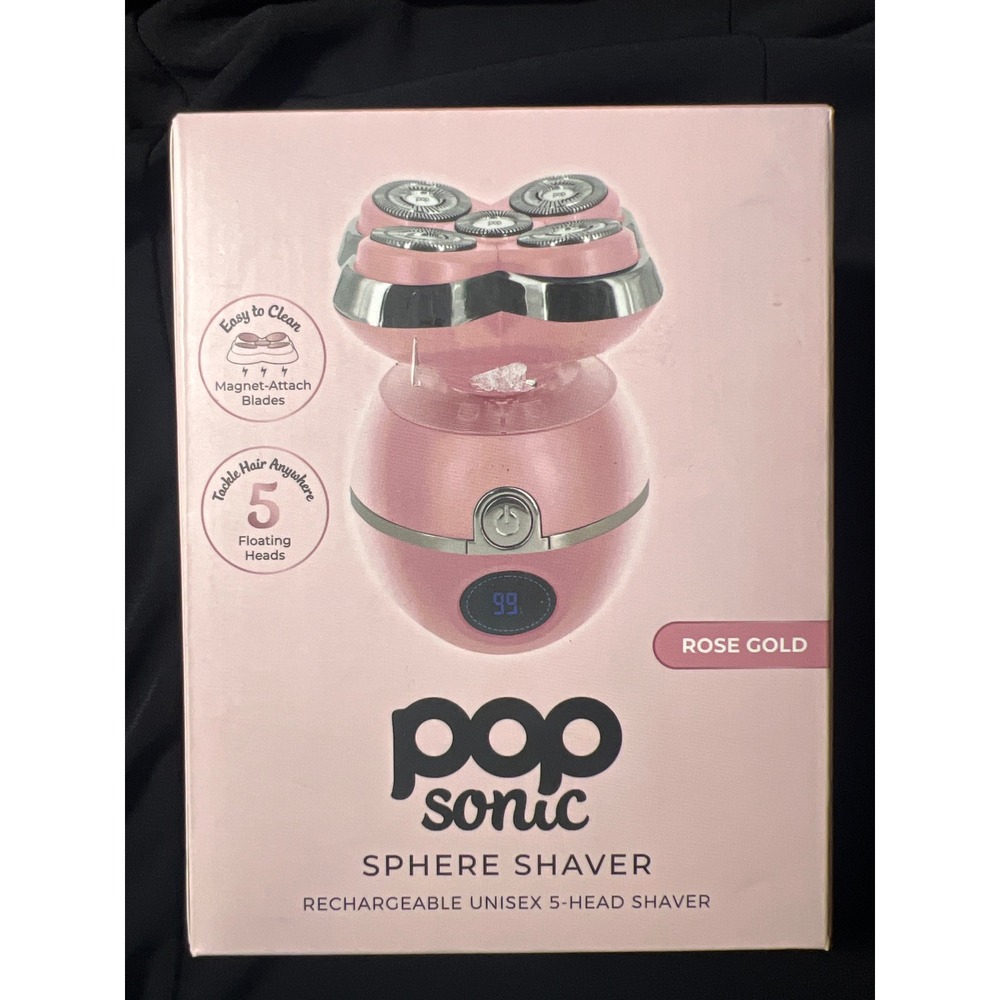 Pop Sonic Sphere Shaver Rose Gold Rechar. Unisex 5-Head Rotary Electric Razor